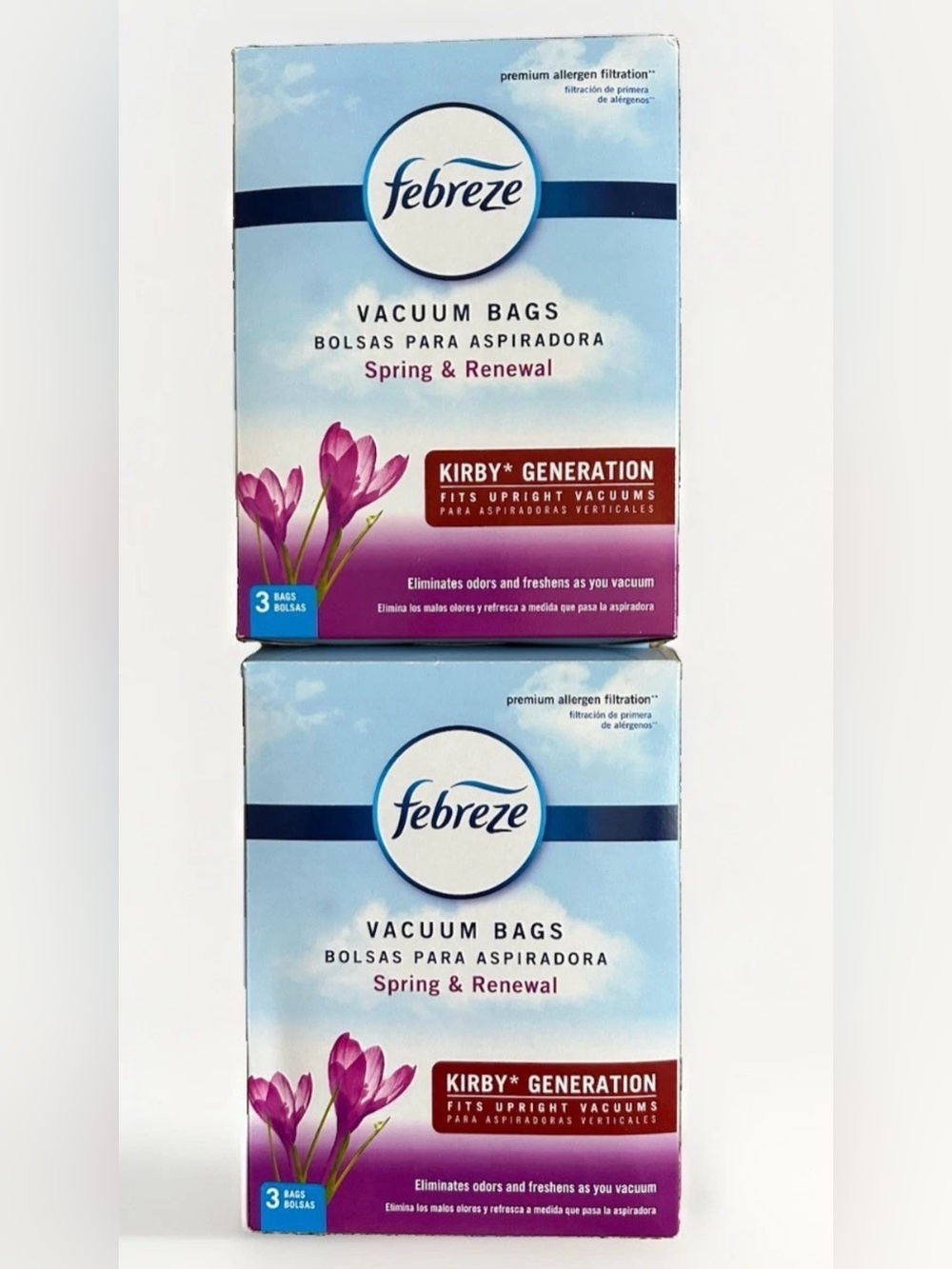 Febreze Spring & Renewal Vacuum Bags
Kirby Generations 2 boxes with 3 bags each
